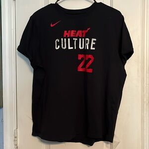 NBA The NIKE tee size Large black tee with red and white lettering. LIKE NEW